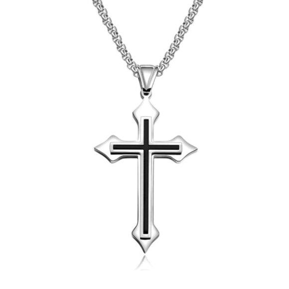 ❤️Cross Nail Chain scarecrow gothic Necklace, N90201P122 - Picture 3 of 8